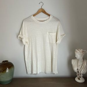 NSF Linen Slub Tee with Pocket - Cream T-shirt